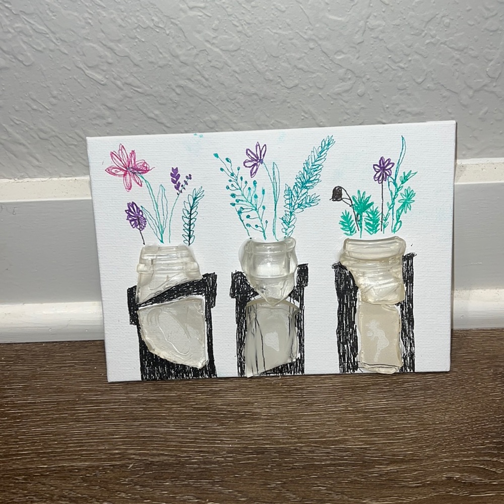 HANDMADE SEA GLASS ART FLORALS